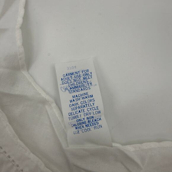 VTG ADONNA White Cotton Nightgown Chemise Womens Size 38 / M Sleeveless Shift - Picture 5 of 9